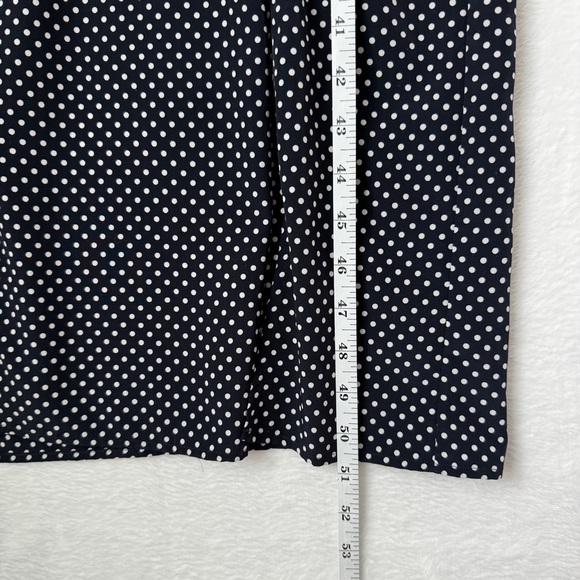 Alexis womens navy blue Noelle Polka-Dot Tie-Neck Slit Midi Dress size XS - Picture 9 of 13